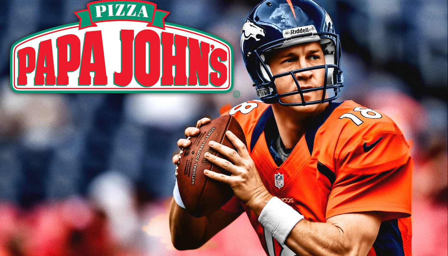 Let’s All Make Peyton Manning’s Past Disappear Just Like It’s a Delicious Slice of Papa John’s Pizza